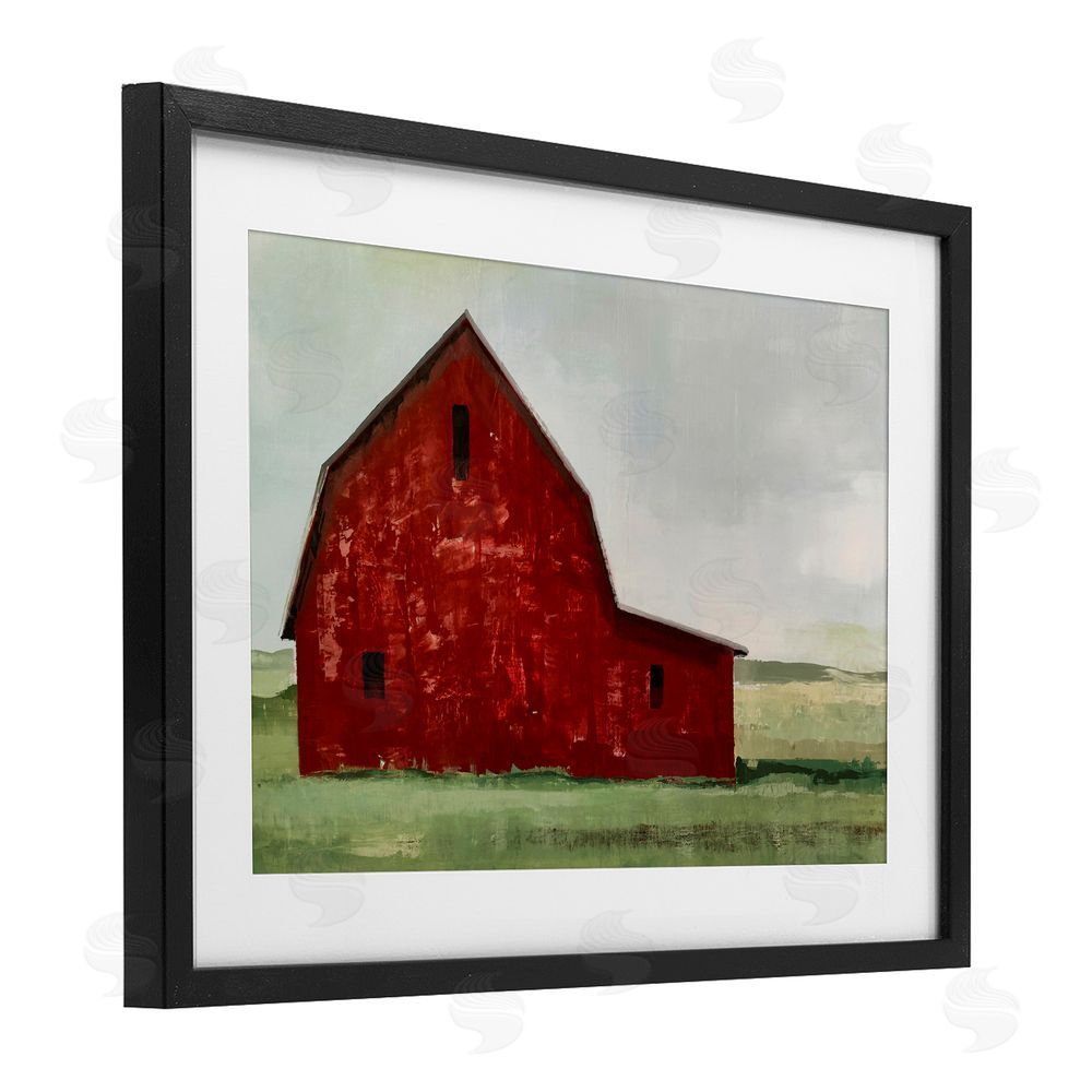 Max Maxx Red Weathered & Wise Barn Black Framed Print Under Glass Wall Art