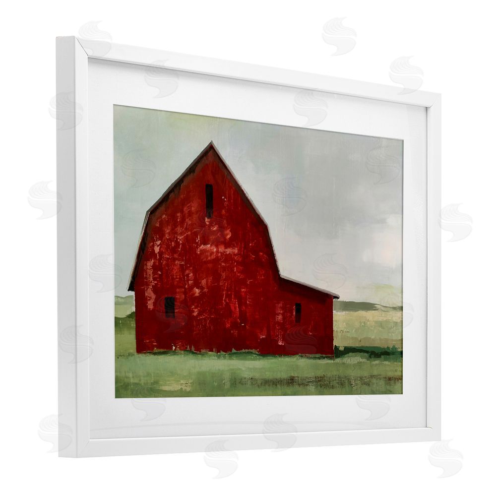 Max Maxx Red Weathered & Wise Barn White Framed Print Under Glass Wall Art