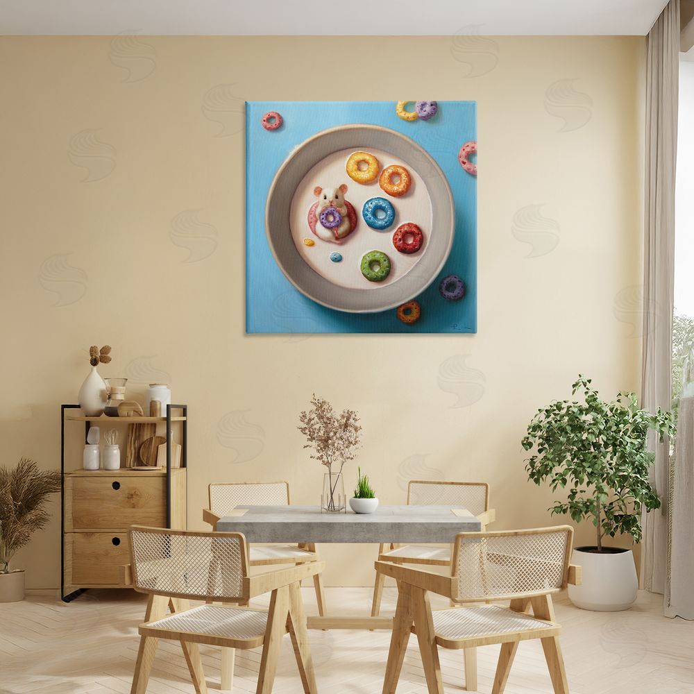 Lucia Heffernan Morning Dunk Cereal Mouse Canvas Wall Art Print in Room