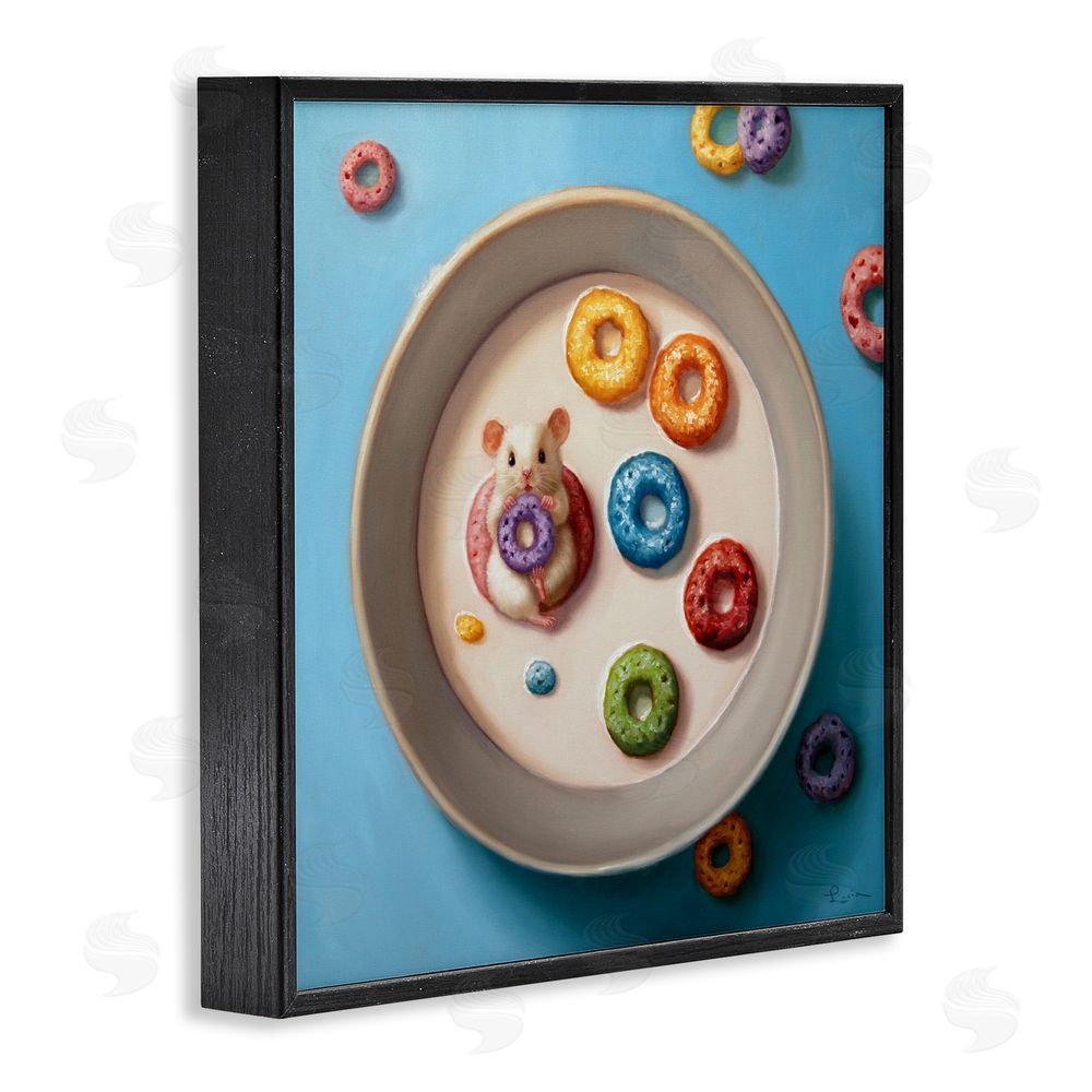Lucia Heffernan Morning Dunk Cereal Mouse Black Framed Giclee Wall Art Print