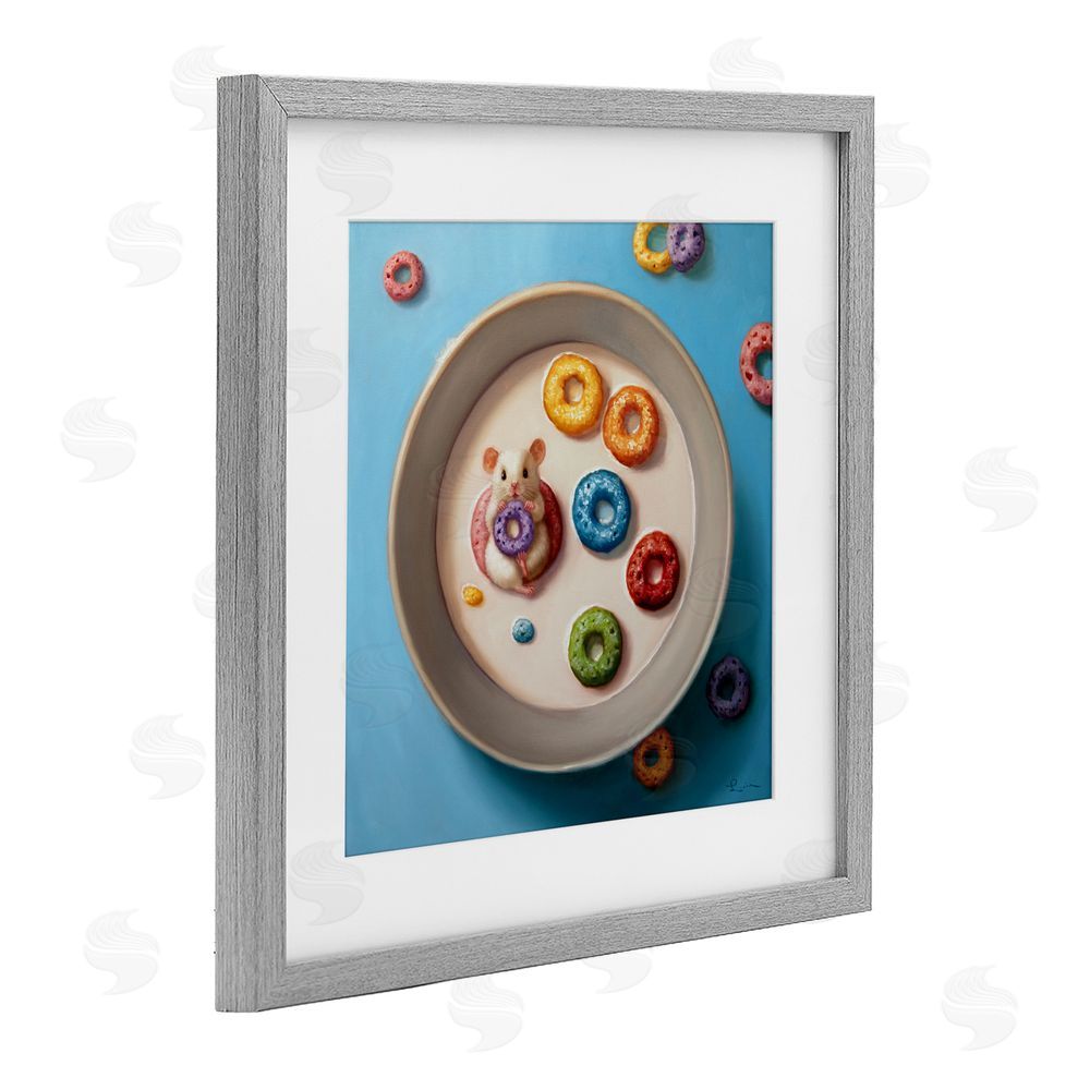 Lucia Heffernan Morning Dunk Cereal Mouse Gray Framed Print Under Glass Wall Art