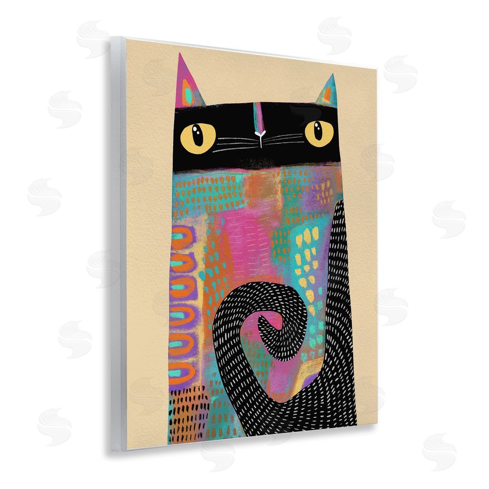 Gabriela Avila Stylized Colorful Cat Wall Plaque Art Print