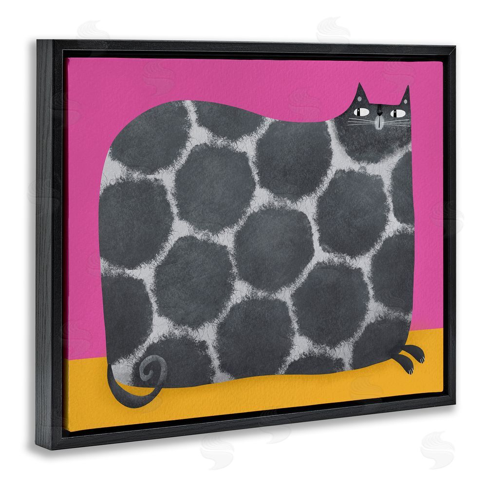 Gabriela Avila Big Spots on Cat Black Floating Frame Canvas Wall Art Print