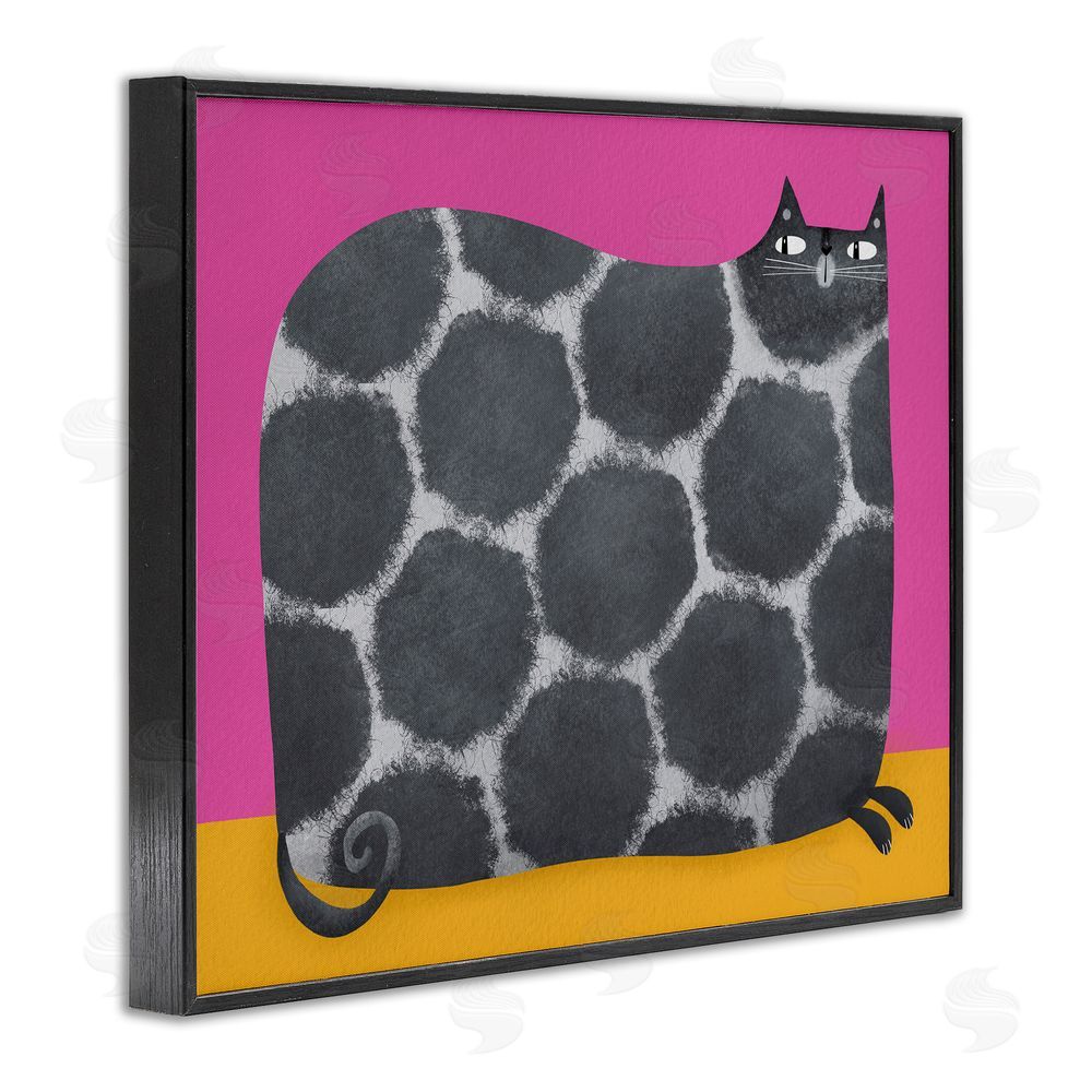 Gabriela Avila Big Spots on Cat Black Framed Giclee Wall Art Print