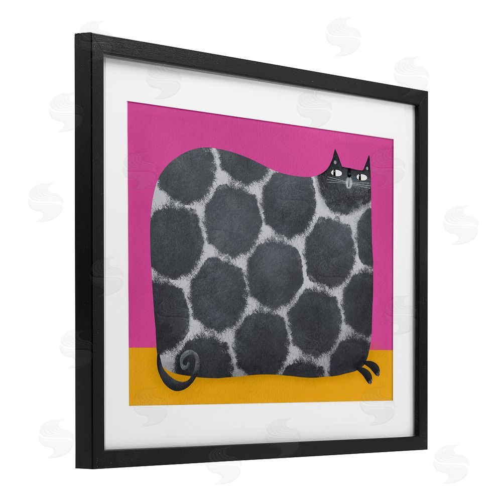Gabriela Avila Big Spots on Cat Black Framed Print Under Glass Wall Art