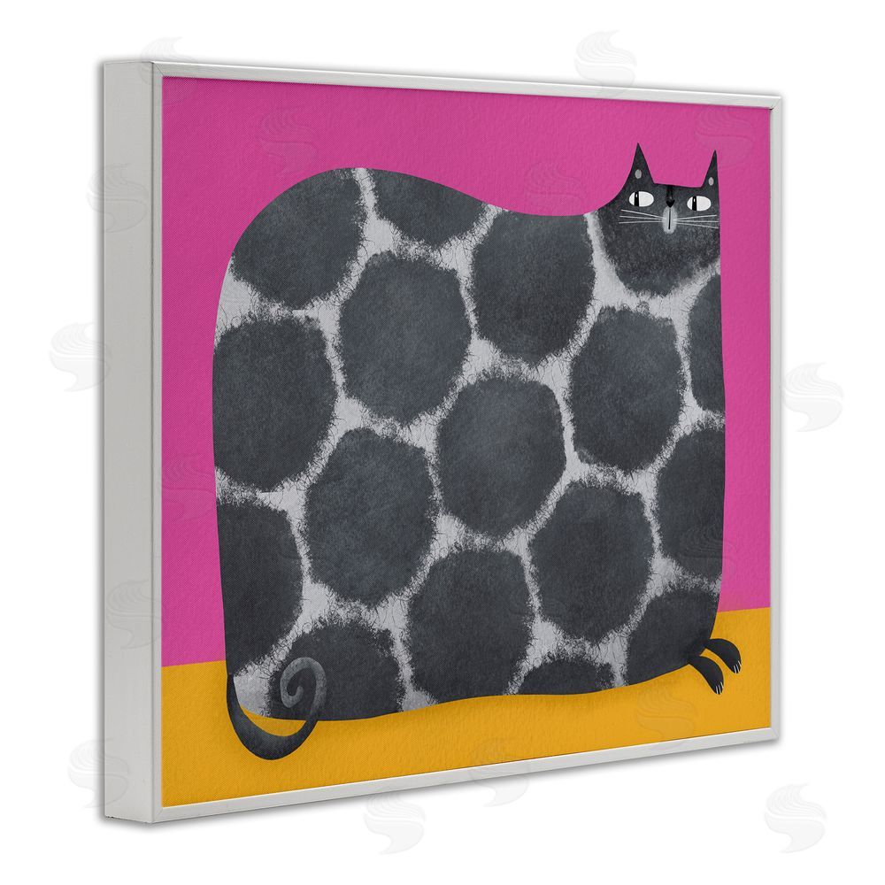 Gabriela Avila Big Spots on Cat White Framed Giclee Wall Art Print