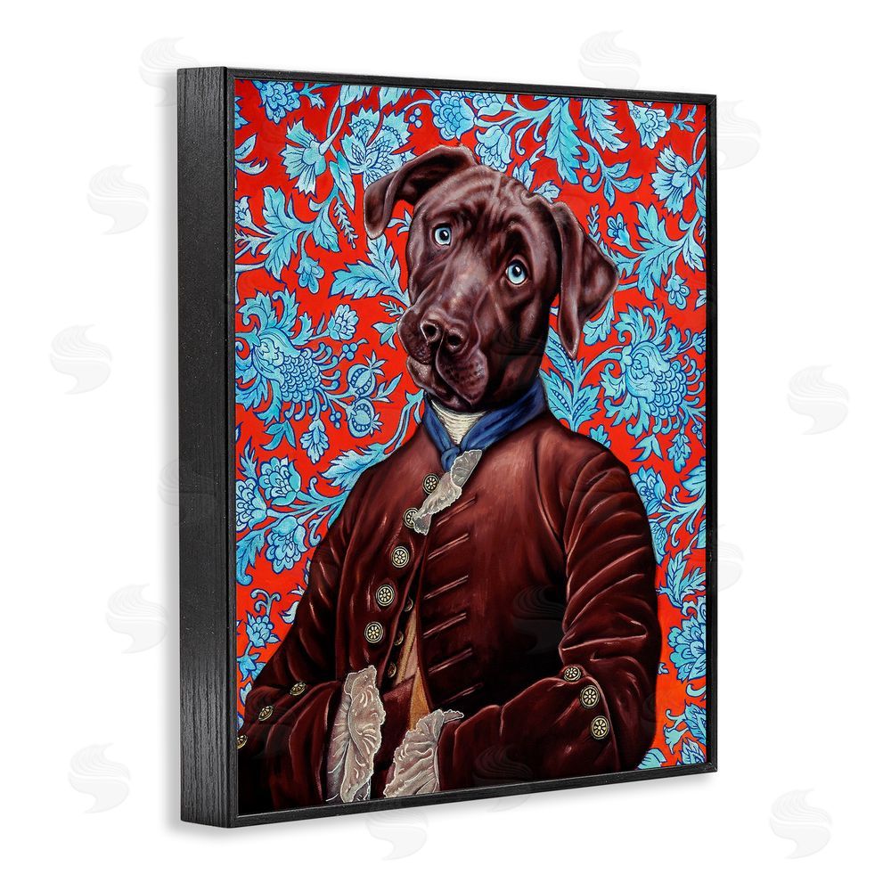Jane R. Talton Charming Labrador Composition Black Framed Giclee Wall Art Print