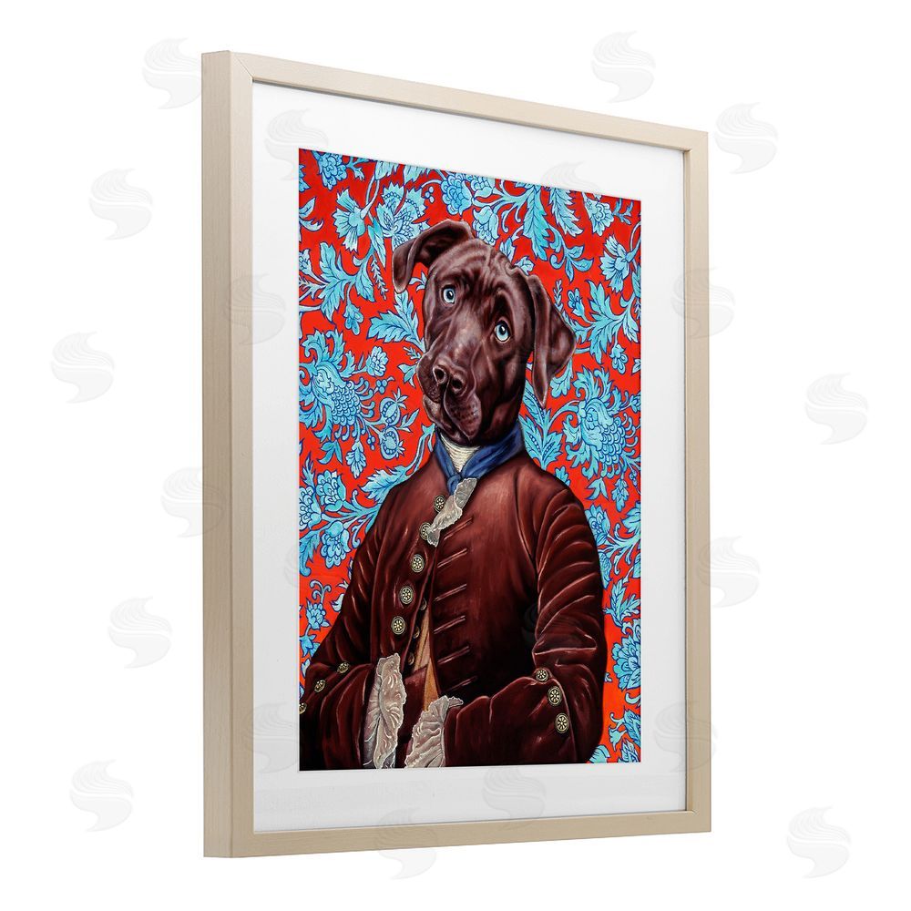Jane R. Talton Charming Labrador Composition Birch Framed Print Under Glass Wall Art
