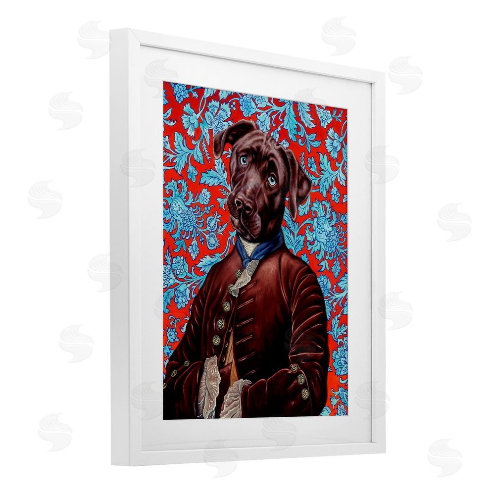 Jane R. Talton Charming Labrador Composition White Framed Print Under Glass Wall Art