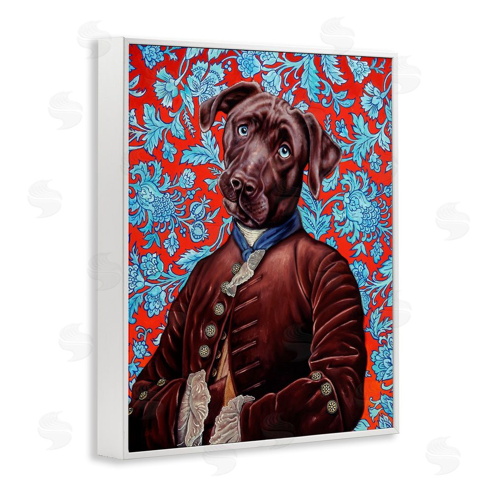 Jane R. Talton Charming Labrador Composition White Framed Giclee Wall Art Print