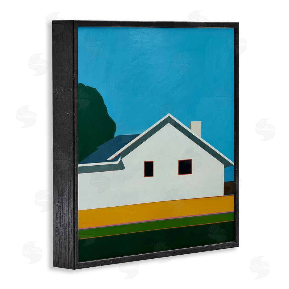 Jan Weiss Sunkissed Suburbia House Black Framed Giclee Wall Art Print
