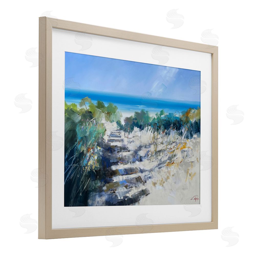 Craig Trewin Penny Beach Steps in Robe Birch Framed Print Under Glass Wall Art