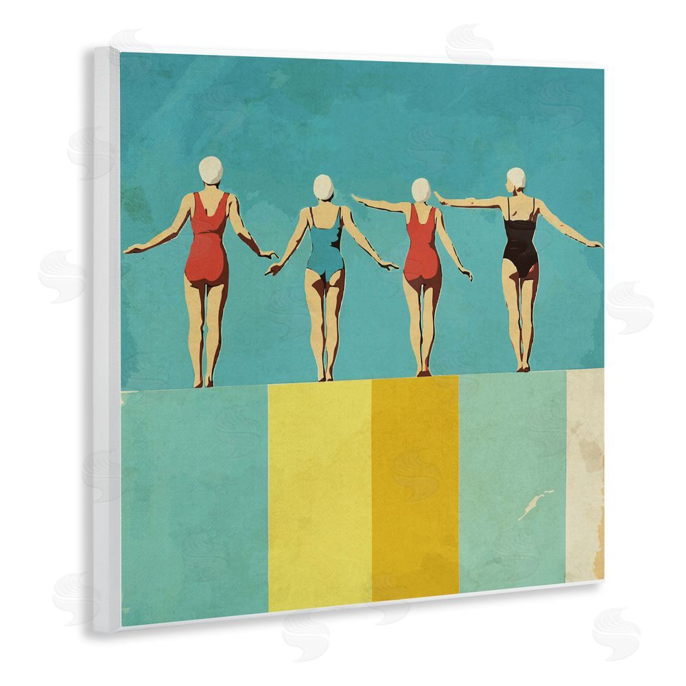 Layla Oz Four Figures on the Pool Wall Plaque Art Print