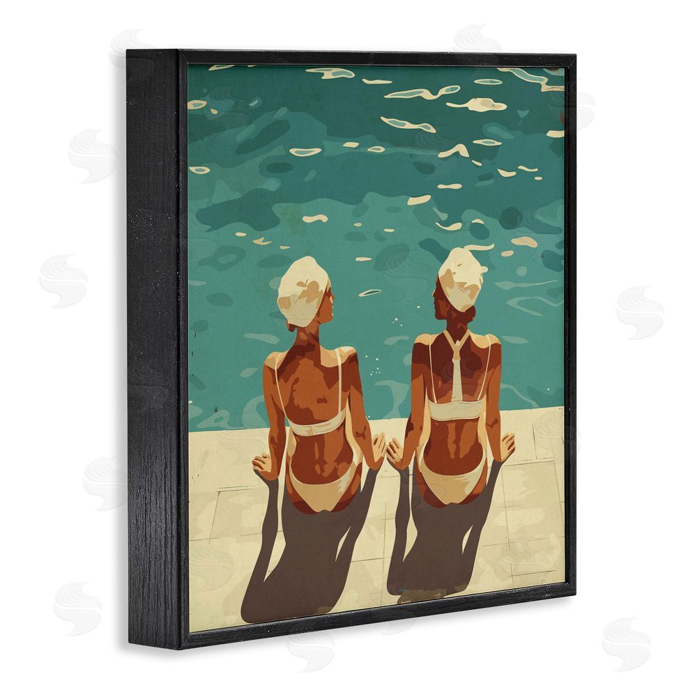 Layla Oz Swimmer Friends Duo Black Framed Giclee Wall Art Print