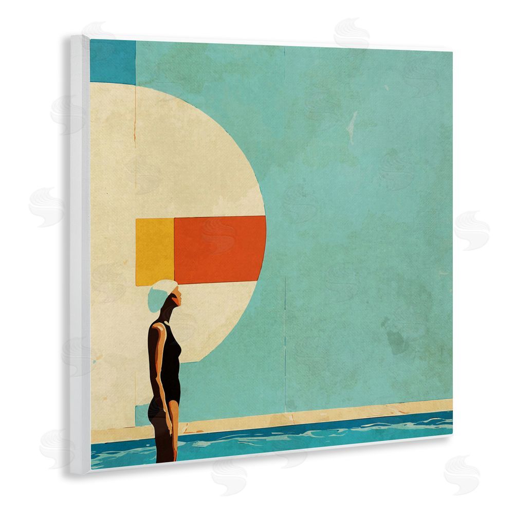 Layla Oz Midcentury Pool Geometric Wall Plaque Art Print