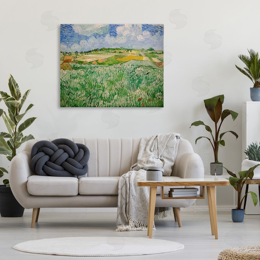 Vincent Van Gogh Plain Near Auvers Painting Canvas Wall Art Print in Room