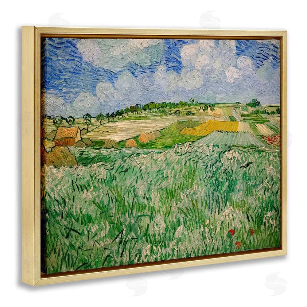 Vincent Van Gogh Plain Near Auvers Painting Gold Floating Frame Canvas Wall Art Print