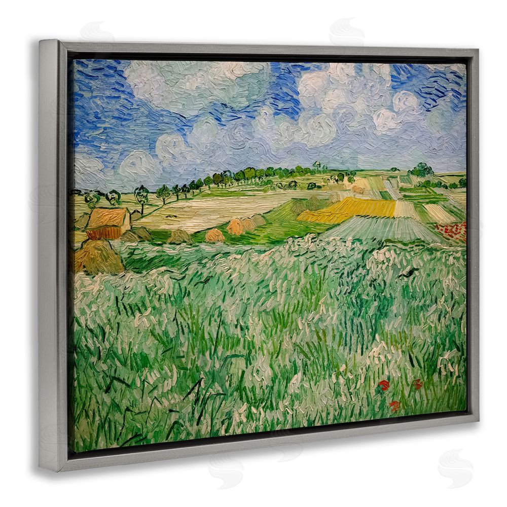 Vincent Van Gogh Plain Near Auvers Painting Gray Floating Frame Canvas Wall Art Print