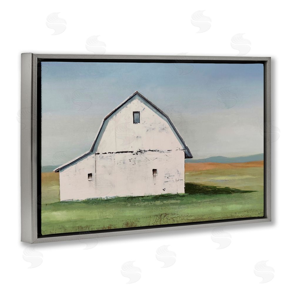 Max Maxx Weathered and Wise Barn Gray Floating Frame Canvas Wall Art Print