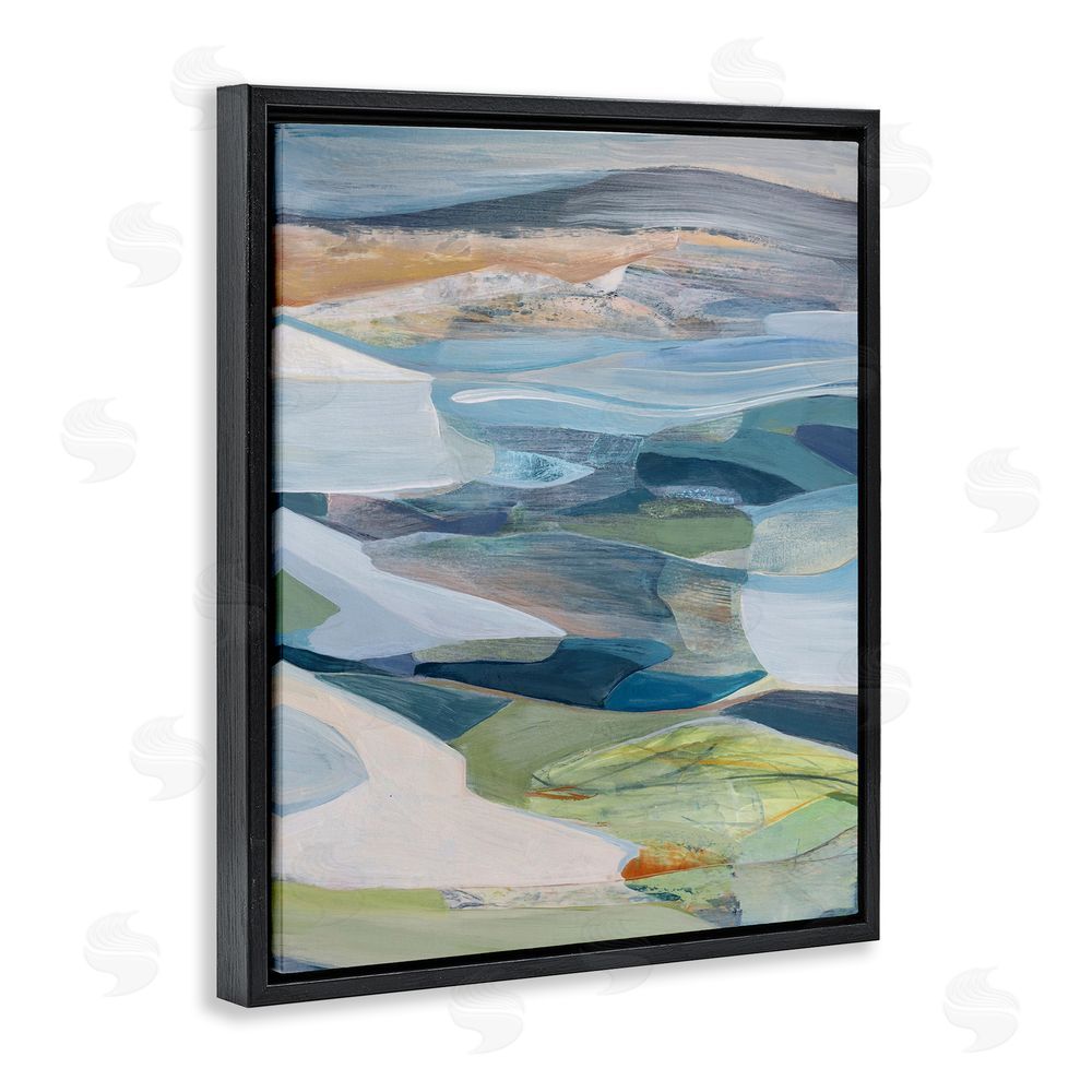 Farren Lee Shifting Horizons Distortion Black Floating Frame Canvas Wall Art Print