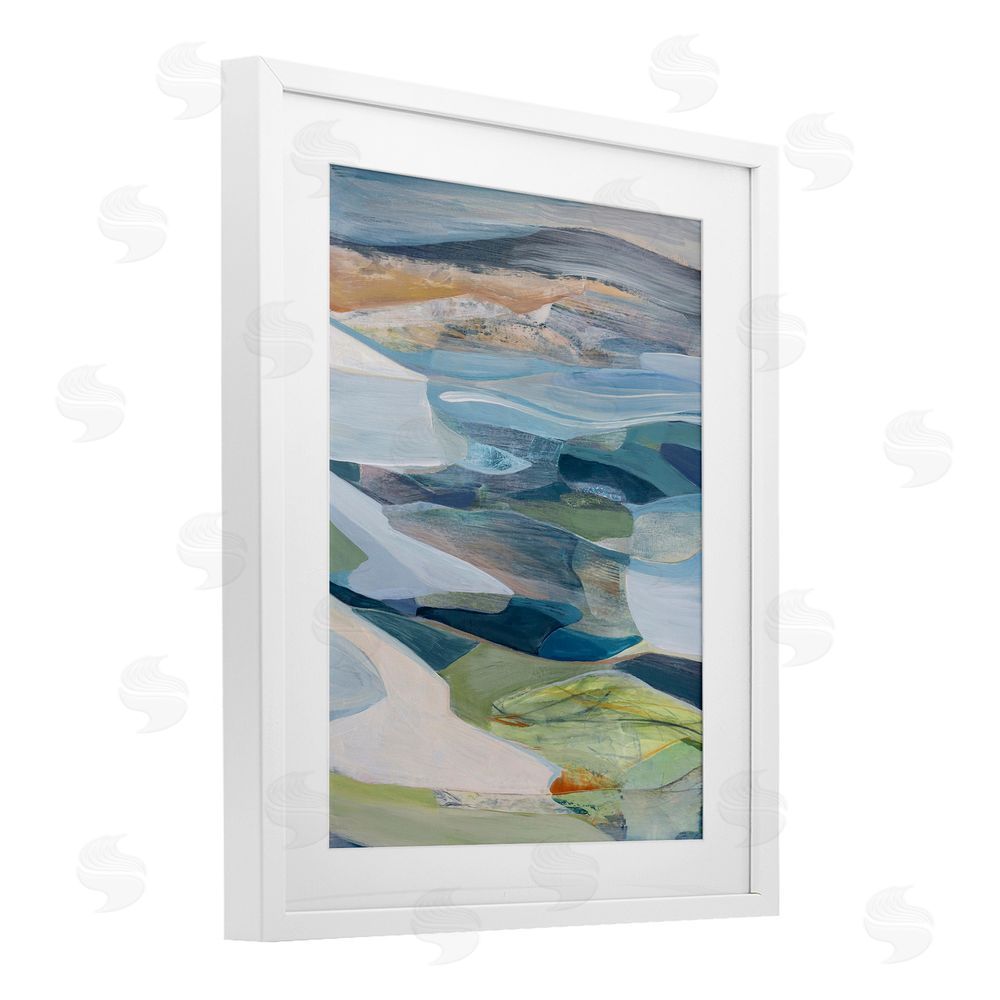 Farren Lee Shifting Horizons Distortion White Framed Print Under Glass Wall Art