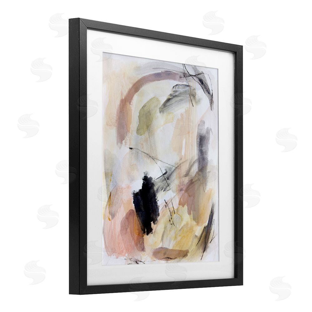 Hope Bainbridge Chaotic Sketches Paint Strokes Black Framed Print Under Glass Wall Art