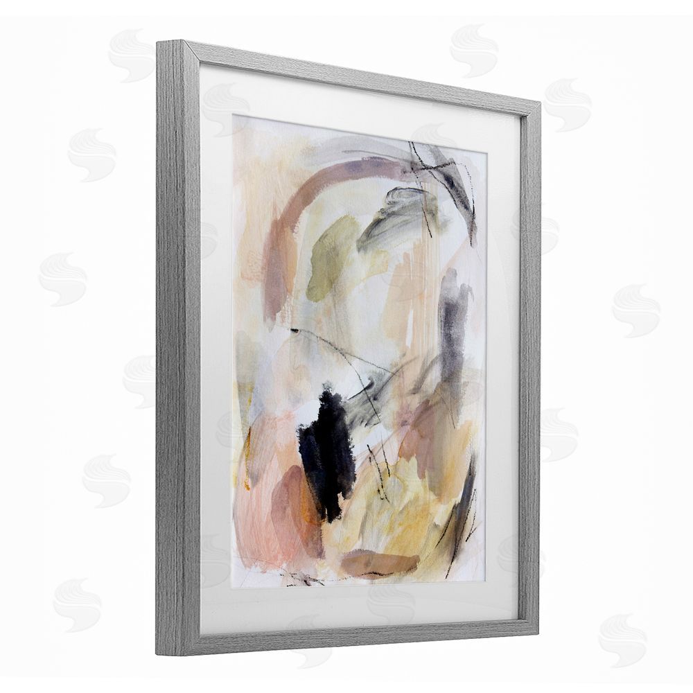 Hope Bainbridge Chaotic Sketches Paint Strokes Gray Framed Print Under Glass Wall Art