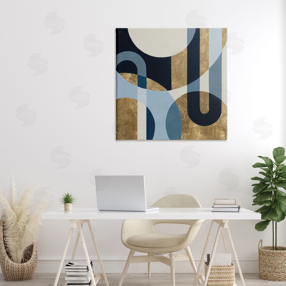 Max Maxx Earthly Shapes & Arches Stretched Canvas Wall Art Print in Room