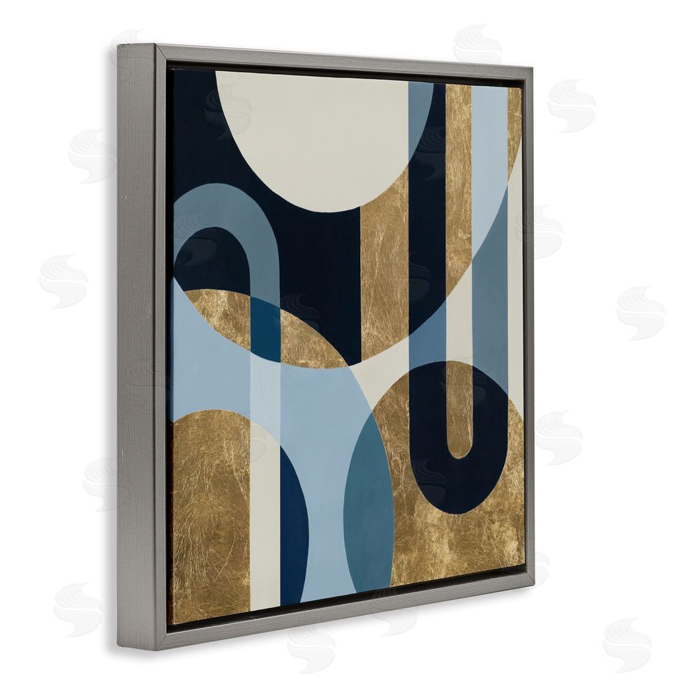 Max Maxx Earthly Shapes & Arches Gray Floating Frame Canvas Wall Art Print