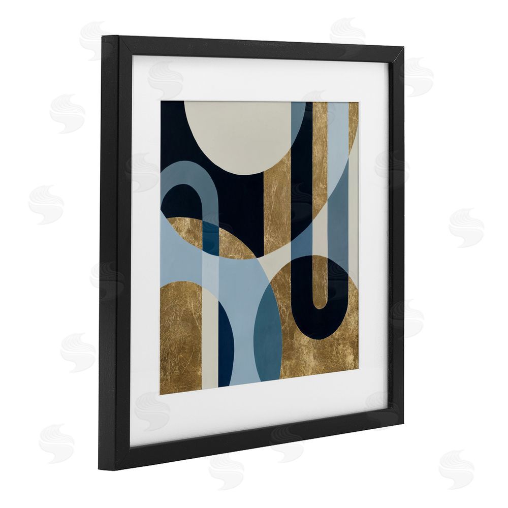 Max Maxx Earthly Shapes & Arches Black Framed Print Under Glass Wall Art