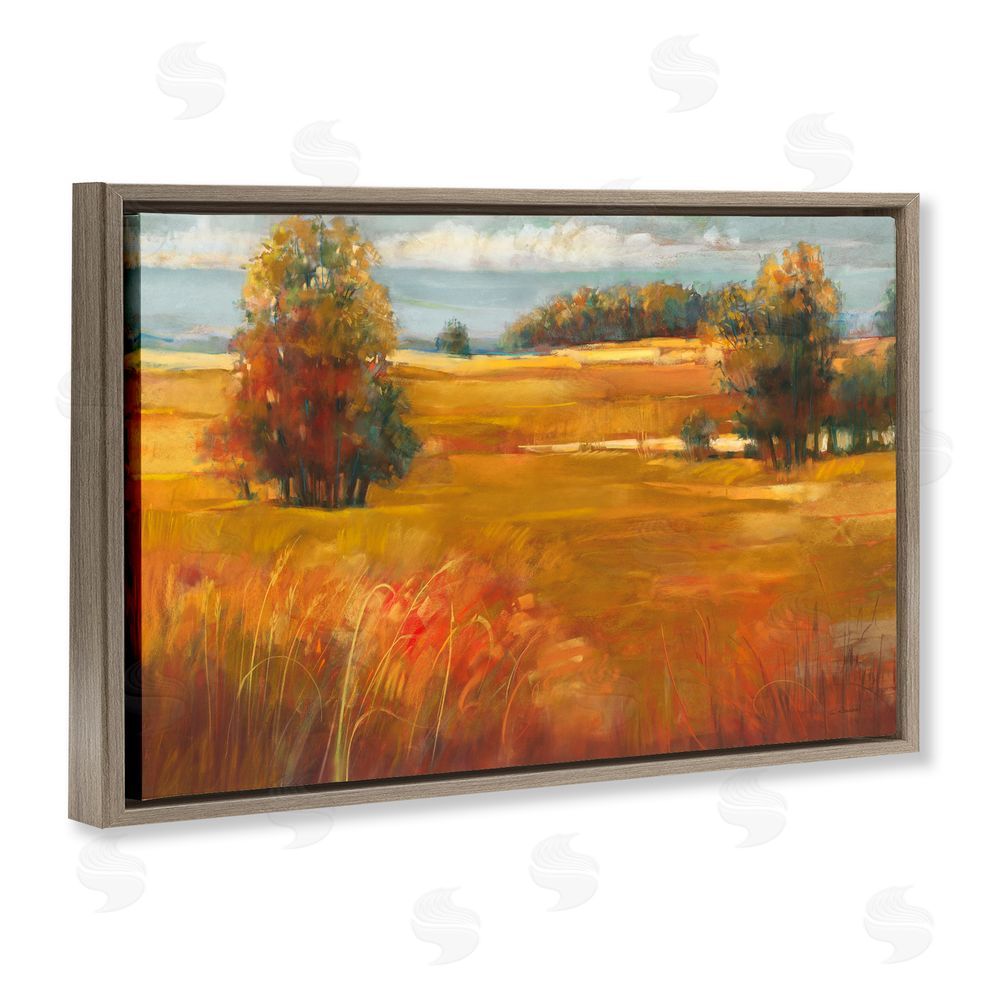 Carol Rowan October Light Countryside Brown Floating Frame Canvas Wall Art Print