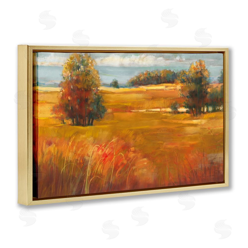 Carol Rowan October Light Countryside Gold Floating Frame Canvas Wall Art Print
