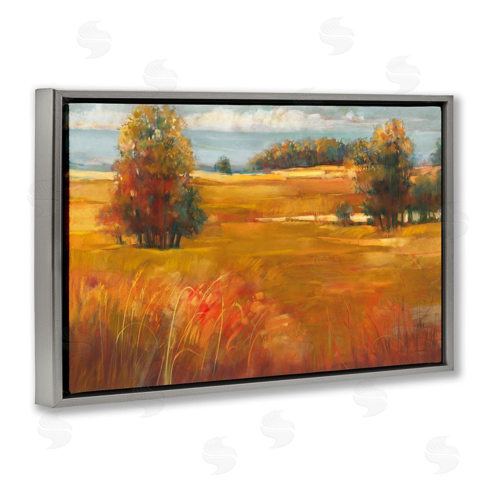 Carol Rowan October Light Countryside Gray Floating Frame Canvas Wall Art Print