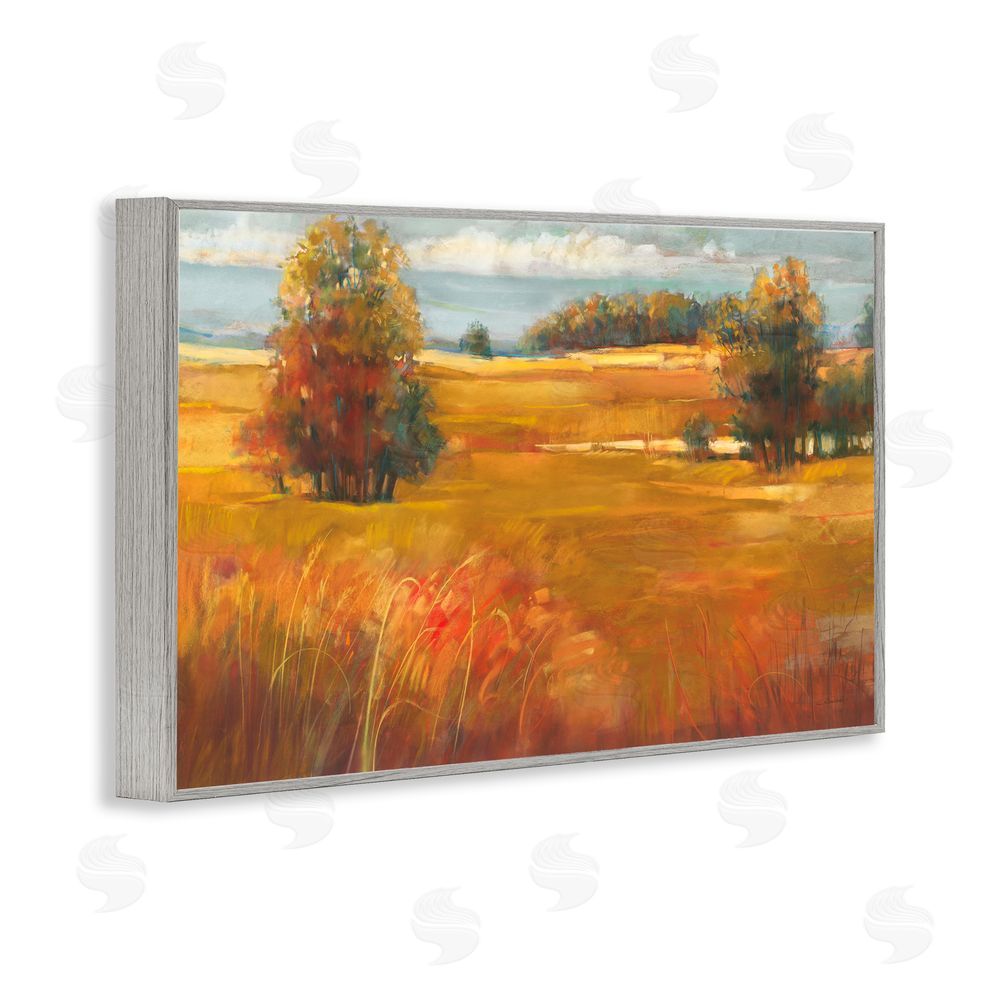 Carol Rowan October Light Countryside Gray Framed Giclee Wall Art Print