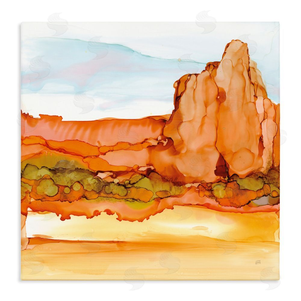 Chris Paschke Earthy Desertscape Illusion Stretched Canvas Wall Art Print