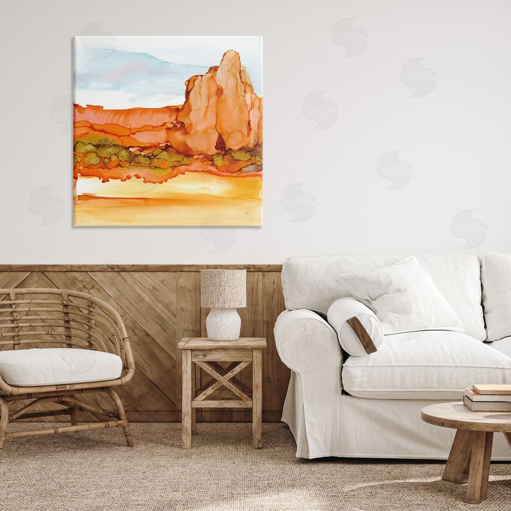 Chris Paschke Earthy Desertscape Illusion Stretched Canvas Wall Art Print in Room