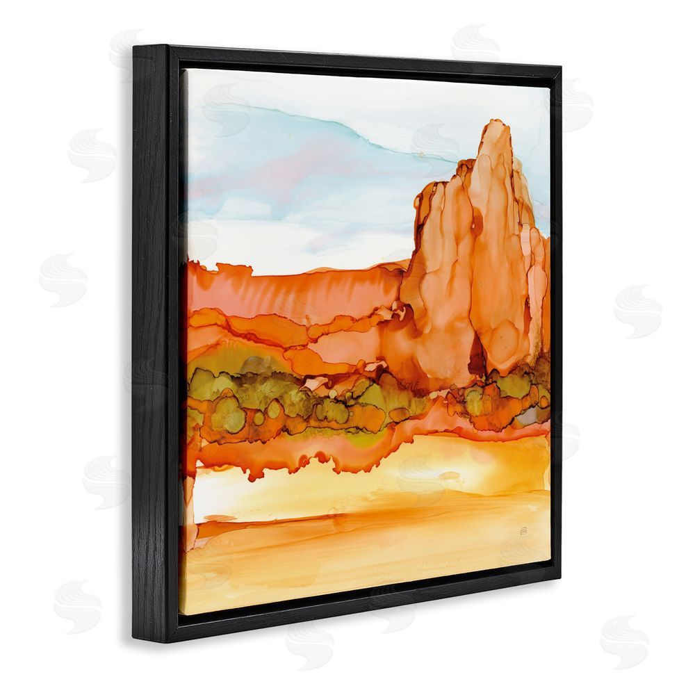 Chris Paschke Earthy Desertscape Illusion Black Floating Frame Canvas Wall Art Print