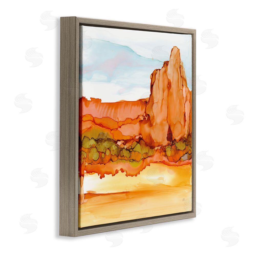 Chris Paschke Earthy Desertscape Illusion Brown Floating Frame Canvas Wall Art Print