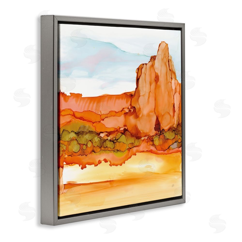 Chris Paschke Earthy Desertscape Illusion Gray Floating Frame Canvas Wall Art Print