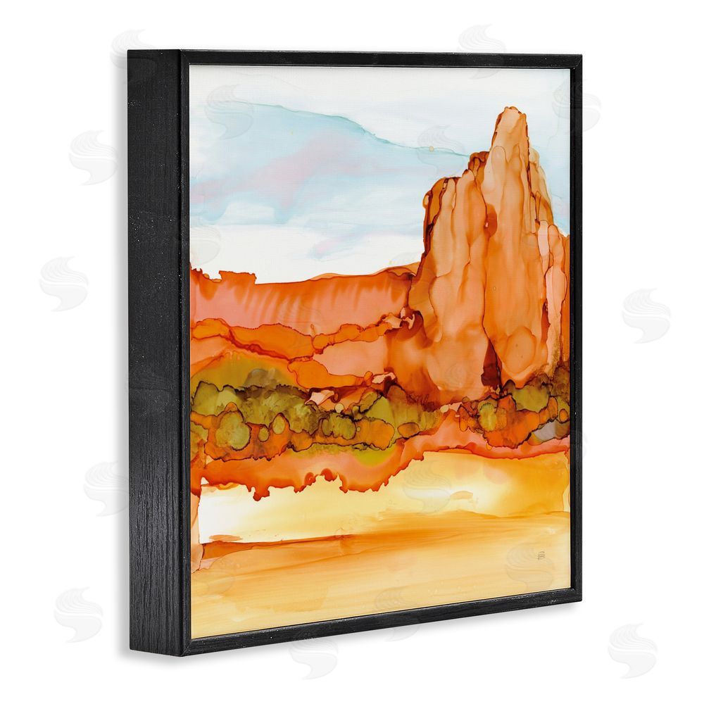 Chris Paschke Earthy Desertscape Illusion Black Framed Giclee Wall Art Print
