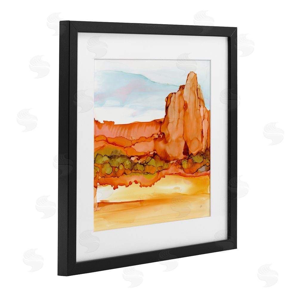Chris Paschke Earthy Desertscape Illusion Black Framed Print Under Glass Wall Art