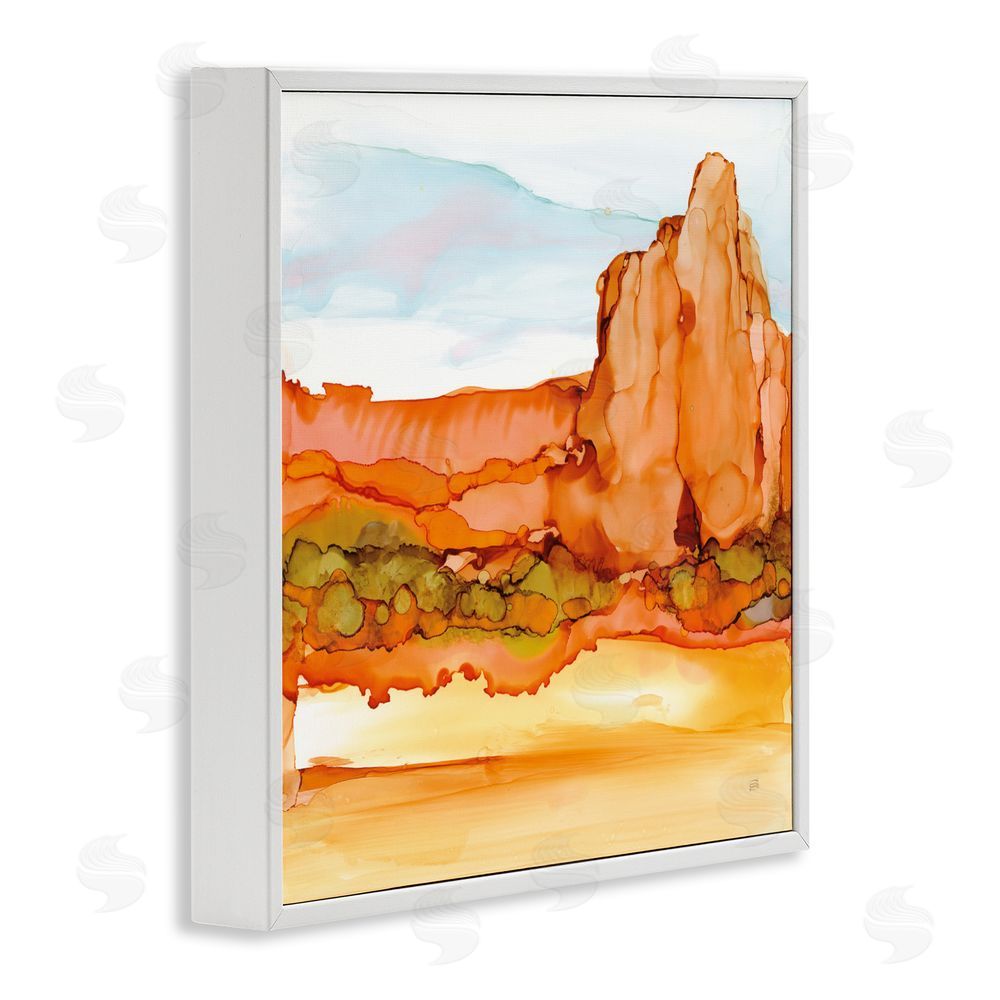 Chris Paschke Earthy Desertscape Illusion White Framed Giclee Wall Art Print