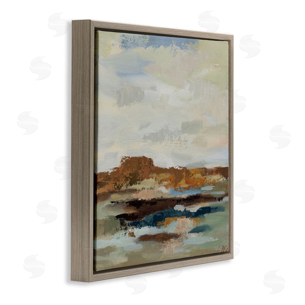 Silvia Vassileva American West Abstract Brown Floating Frame Canvas Wall Art Print