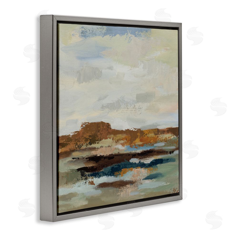 Silvia Vassileva American West Abstract Gray Floating Frame Canvas Wall Art Print
