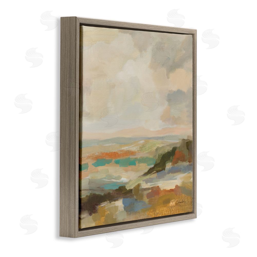 Silvia Vassileva Muted Harmony Palette Brown Floating Frame Canvas Wall Art Print