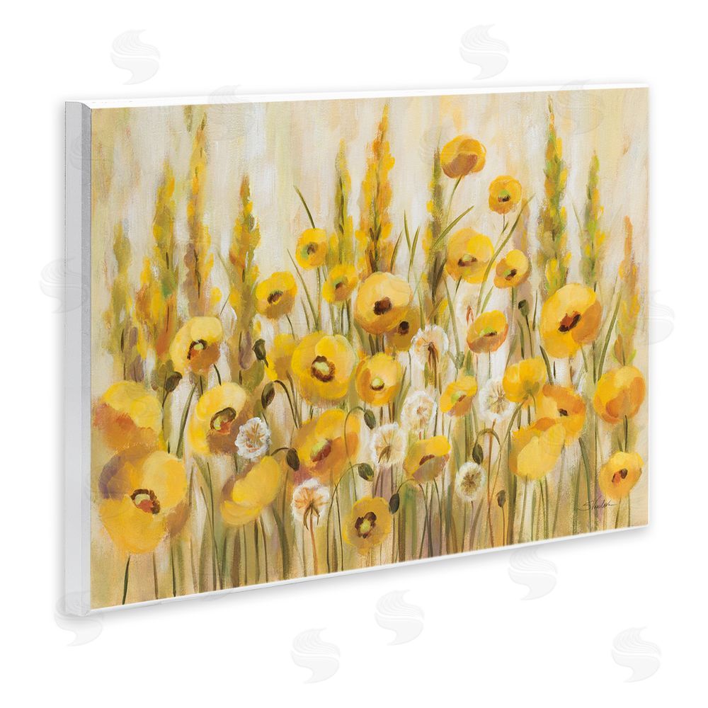 Silvia Vassileva Yellow Field of Poppies Wall Plaque Art Print
