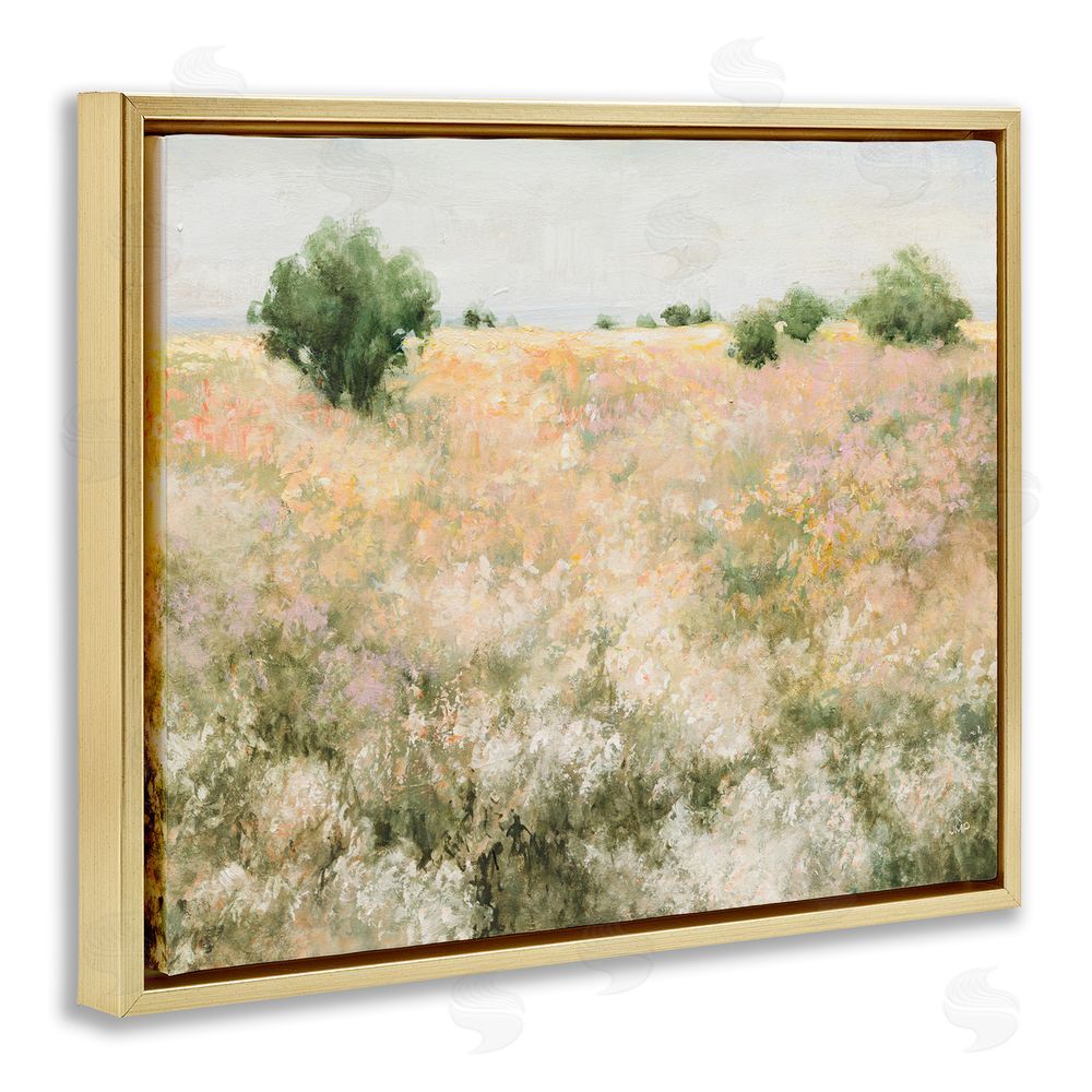 Julia Purinton Pastoral Freedom Field Gold Floating Frame Canvas Wall Art Print