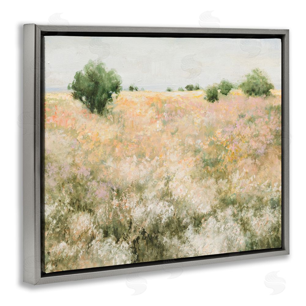 Julia Purinton Pastoral Freedom Field Gray Floating Frame Canvas Wall Art Print