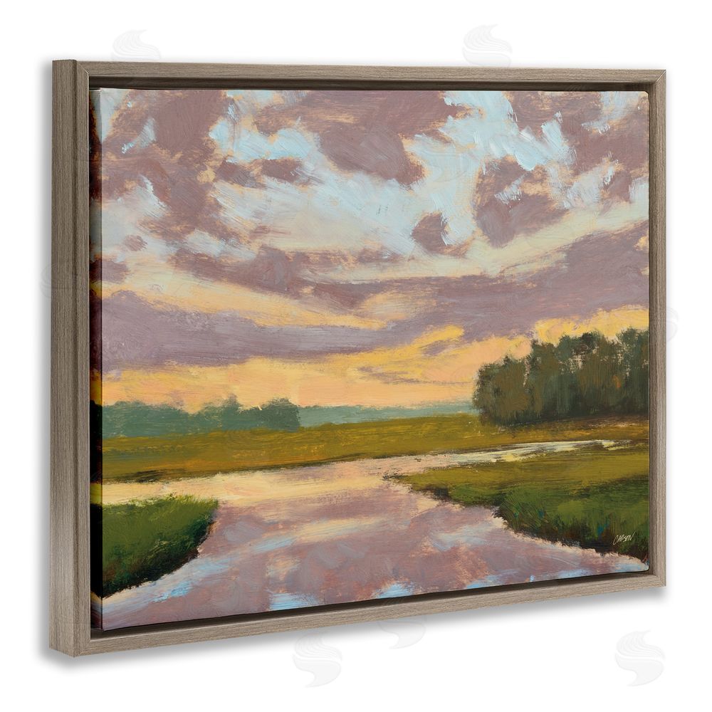 Carson Overstreet Lowcountry Sunset Palette Brown Floating Frame Canvas Wall Art Print