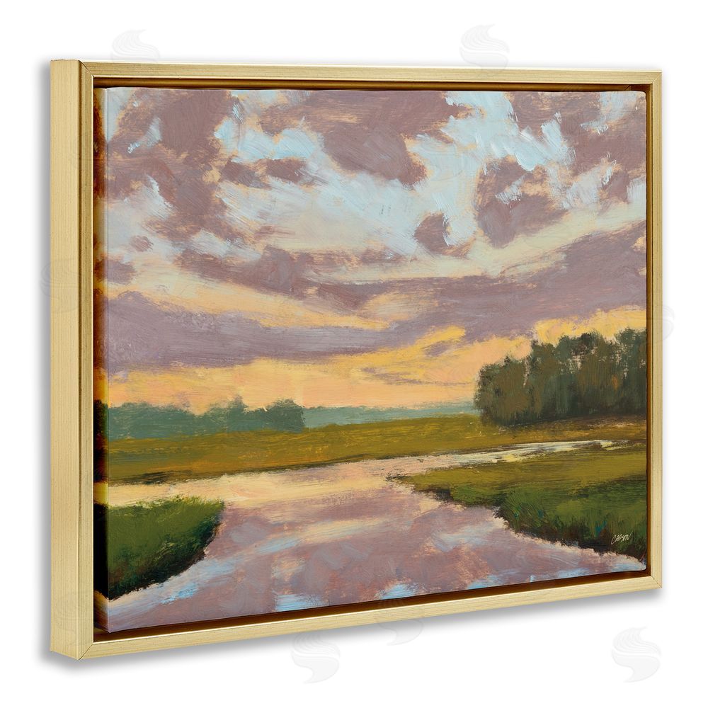 Carson Overstreet Lowcountry Sunset Palette Gold Floating Frame Canvas Wall Art Print